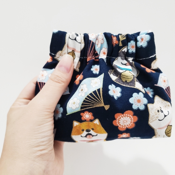 Japanese Coin Purse Pouch Wallet Bag Shiba Inu Dog - Picture 4 of 5
